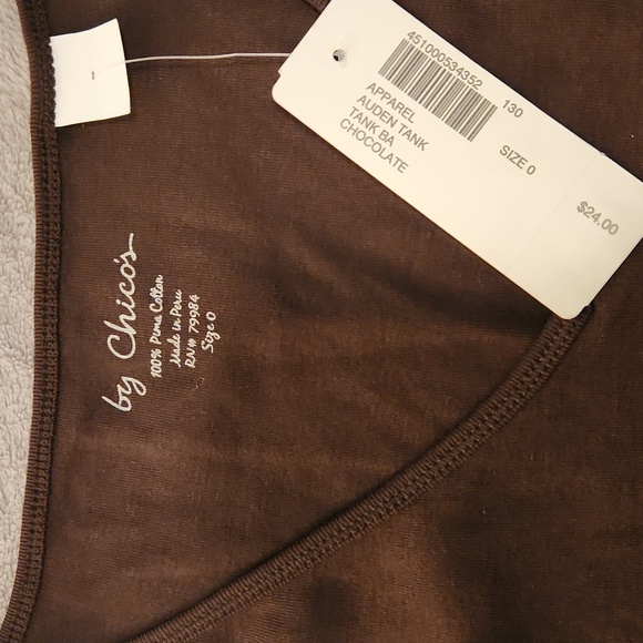 NWT Chico's Chocolate Brown Tank Top - Picture 2 of 4